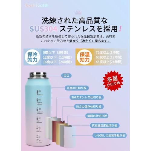 BottHealth Insulated Water Bottle, 1 Liter (1000ml), Direct Drinking, Leak-Proof, SUS304 Stainless Steel Vacuum Insulated Sports Bottle, Lightweight,