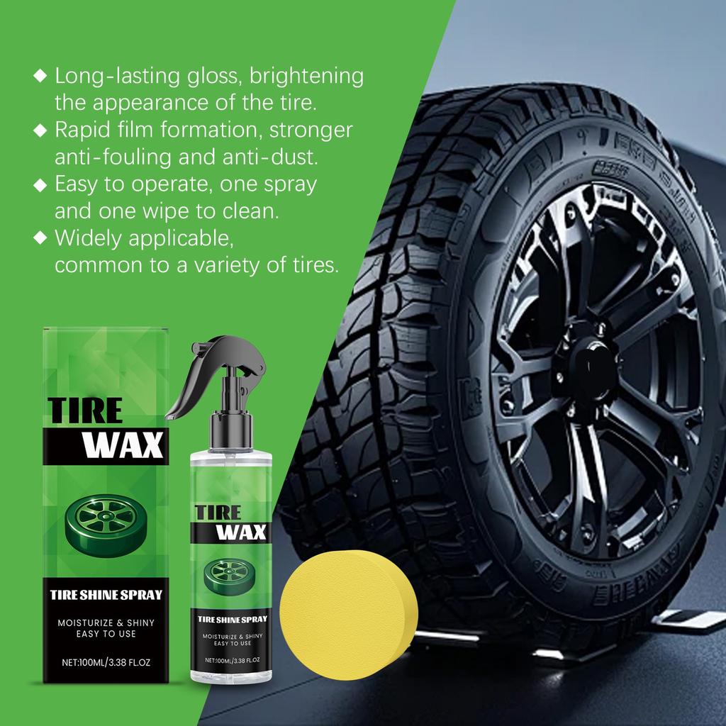 Wheel Gloss Spray Set Car Tire Maintenance Decontamination Polishing Black Gloss Care Agent 100ml