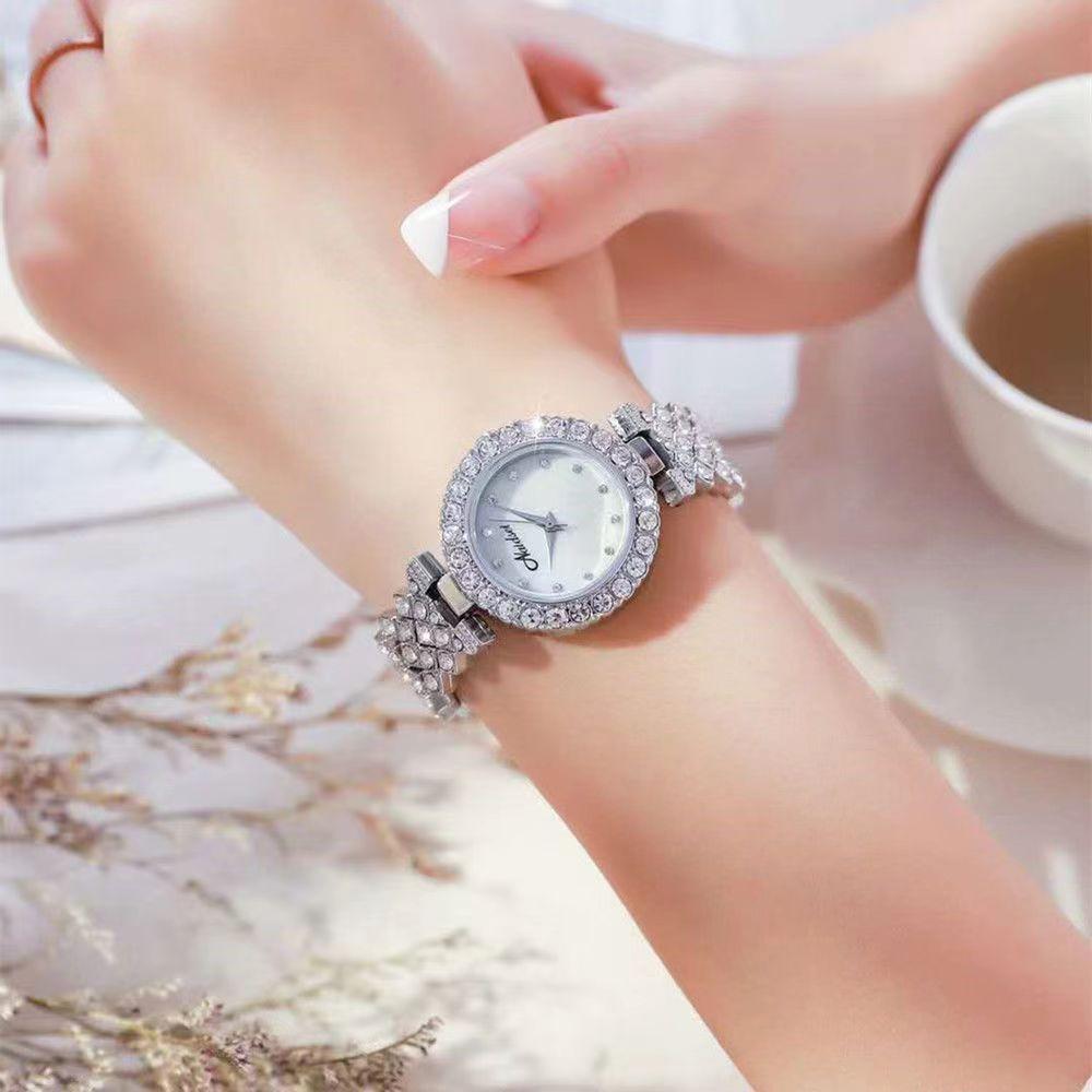 Versatile Fashion Trendy Watch Women'S Diamond-Encrusted Compact Bracelet Quartz Waterproof Student Watch Women