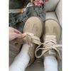 2 autumn and winter new warm cotton shoes round head retro versatile velvet board shoes casual women's snow boots men