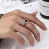 Yousheng Couple Ring Punk Style Decorative Open Design Adjustable All-match Jewelry Gifts Geometric Men Women Faux Gem Decoration Finger Ring for