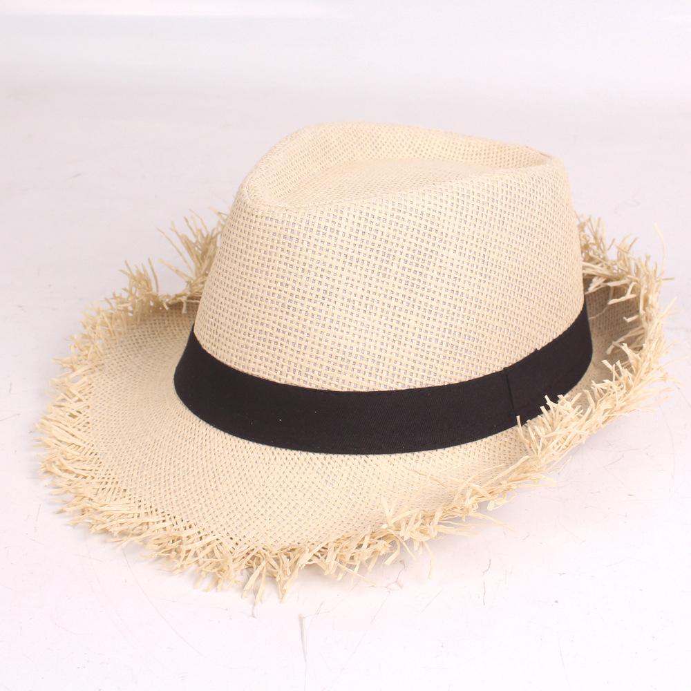 Sun Hat Men's Summer Anti Jazz Hat Solid Color Breathable Straw Hat Outdoor Travel Sunhat