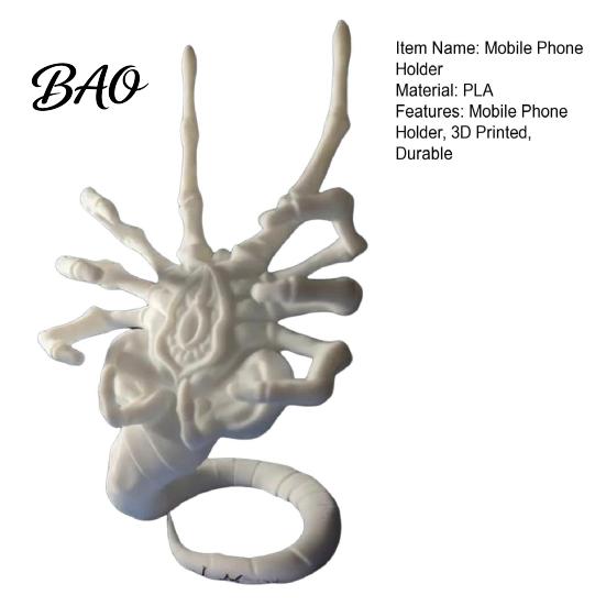 Adjustable Viewing Angle Stand Alien Facehugger Phone Stand, Unique 3D Printed Cell Holder, Compact Smartphone for Home Sturdy PLA Decorative