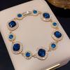 Gold Vintage Rhinestone Bracelet Shiny Geometric Bangle Delicate Zircon Bracelet  Gifts