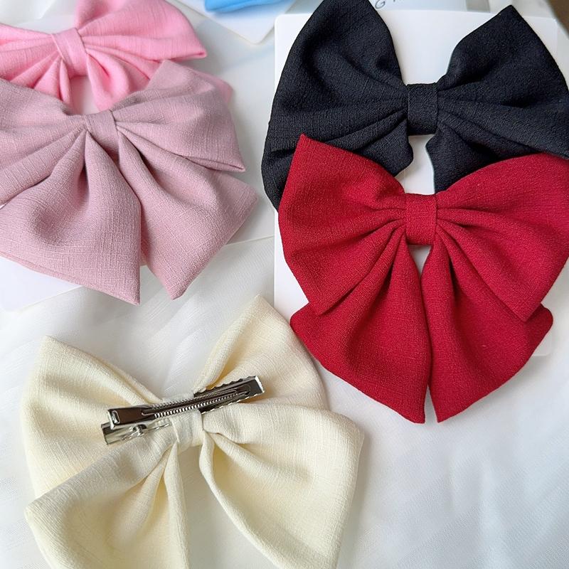2PCS/Lot Hair Bows Solid Color Grosgrain Ribbon Boutique Hair Clip Girls Hairgrips New Headwear Kids Handmade Hair Accessories