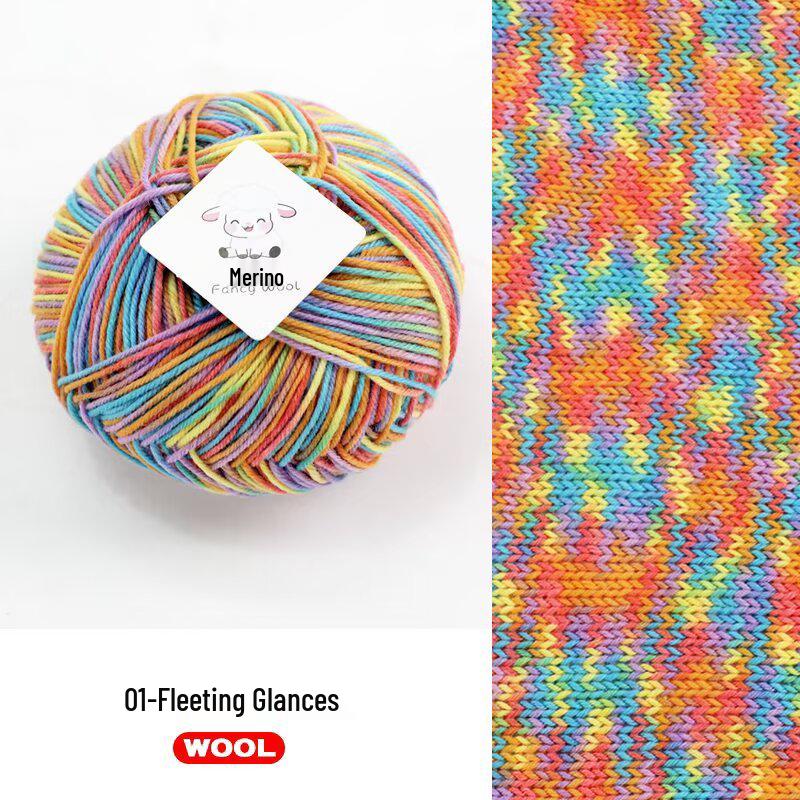 Variegated Merino Yarn - Medium-Thick for Hand-Knitted Sweaters, Pants, Coats, Scarves & Baby Items