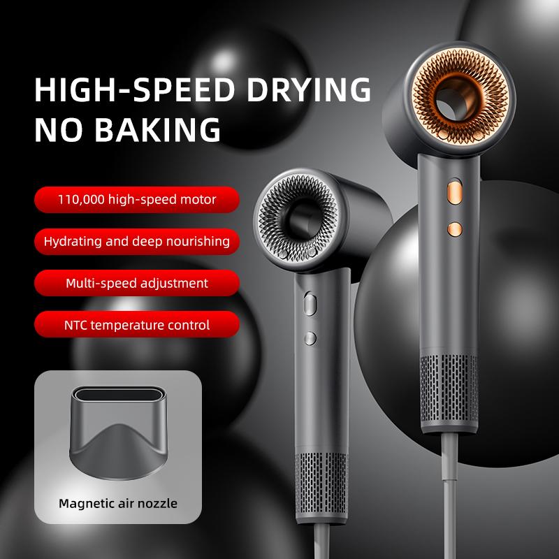 The high-speed hair dryer, a household high-power hair dryer, has a negative ion function to prevent dryness and frizz
