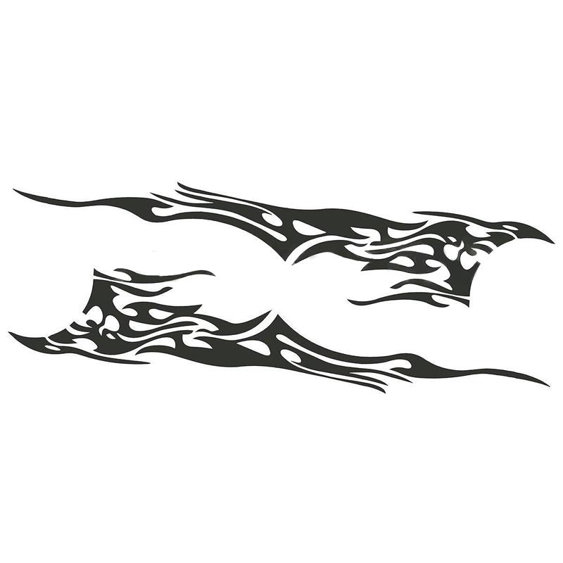 A Set Auto Black Flame Car Decal Vinyl Graphics Two Side Body Stickers