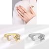 Star Moon Geometric Adjustable Ring With Zirconia For Women Fashion Jewelry