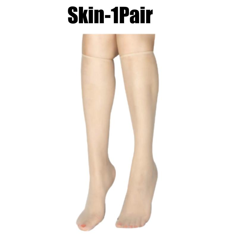 Summer Ultra-Thin Korean Style Invisible Thigh-High Socks Nude Seamless Mid-Calf Short Socks for Women Anti-Snag Sheer Stockings