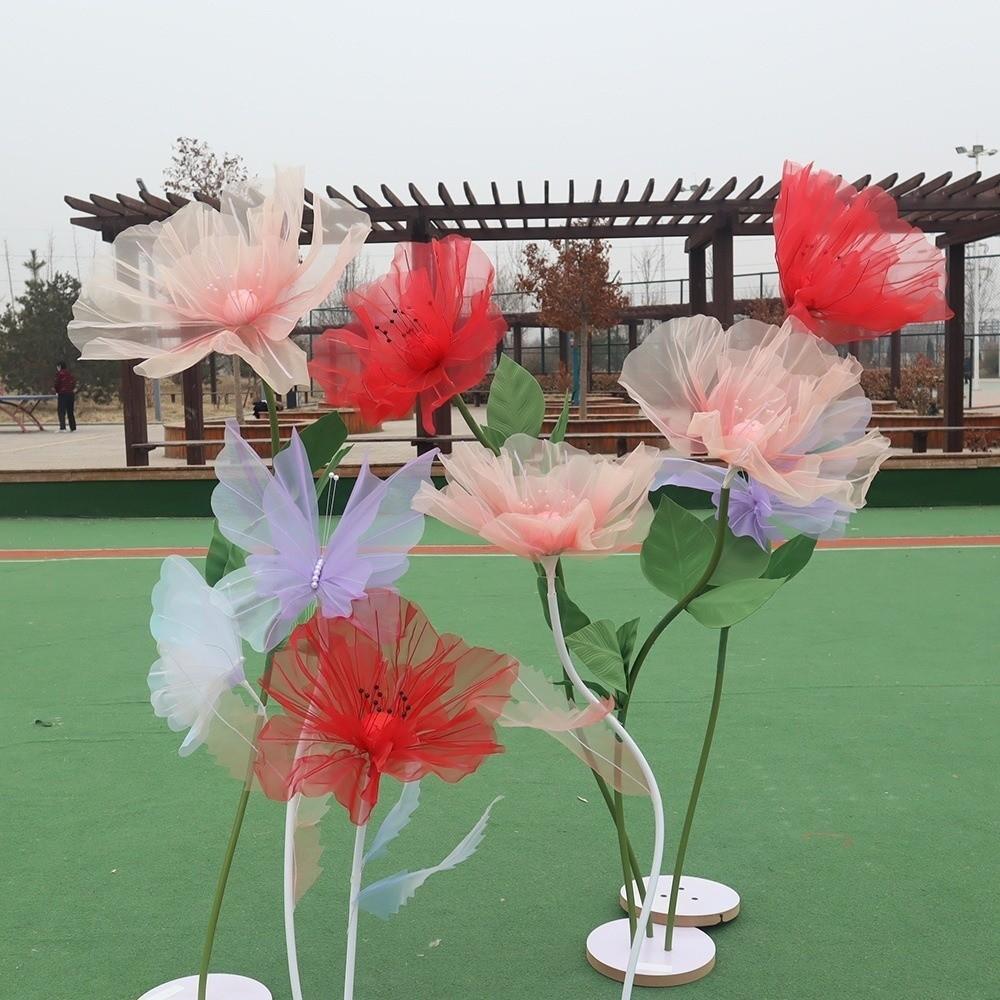 50cm 3D Gauze Artificial Flower Shimmering Effect Large Decorative Flower Window Display