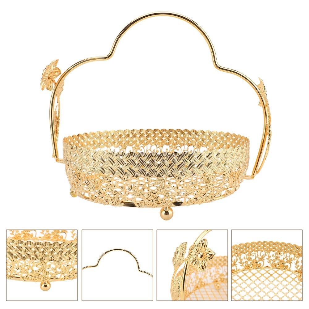 Metal Metal Fruit Tray With Handle Decorative Fruit Basket Fruit Serving Basket Kitchen Countertop