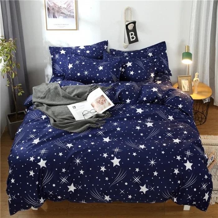 New Comfortable Soft Skin-friendly Cotton Aloe Vera Cotton Four-piece Set Active Cotton Bedding Sheet Quilt Cover