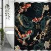 Koi Lotusblad en Lotusbloem Douchegordijn, Decoratief Douchegordijn voor Badkamer, Waterdicht Douchegordijn met Haken