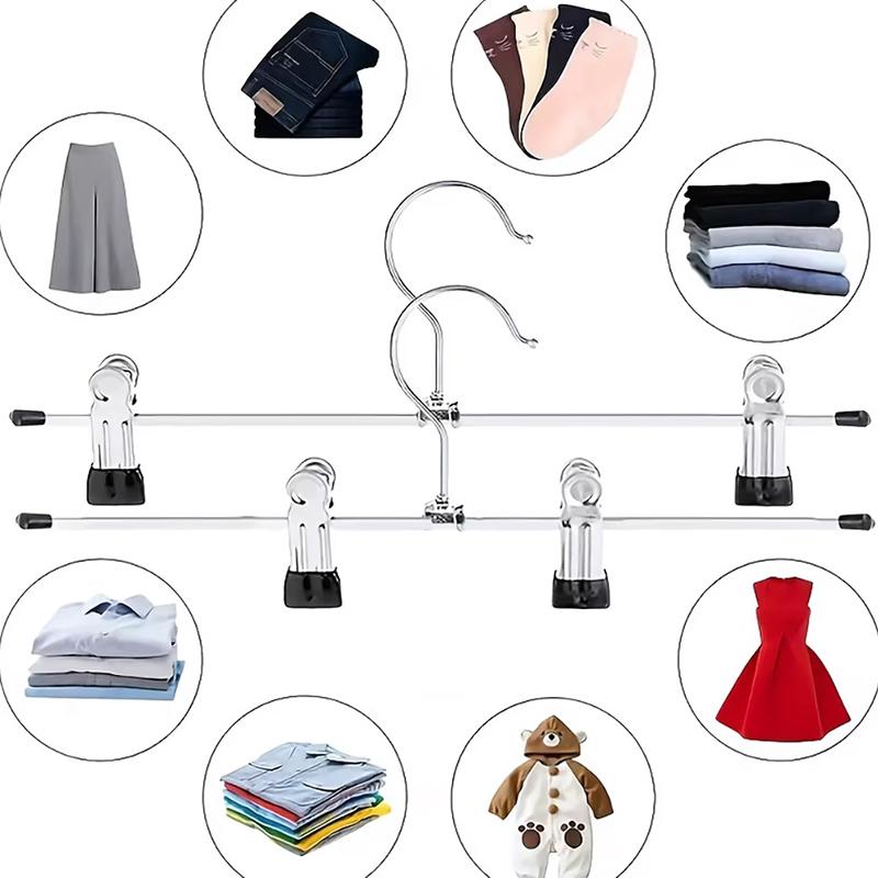 10/20PCS Non-Slip Metal Trousers Clip Adjustable Hangers Clothes Home Storage Rack Suitable for Pants Skirt Hanging Supplies ZYF