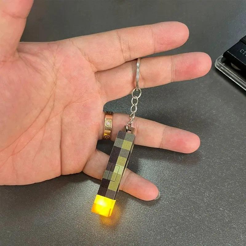 Minecraft Herní Téma Okolní Pochodeň LED Světlo USB Dobíjecí Mini Svítilna Klíčenka Přívěsek na Batoh Dětské Dárky