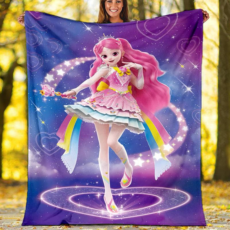 1pc Catch Teenieping Magic Sweethear4 Theme Blanket - Digital Print, Polyester, Cozy for All Seasons, Perfect for Outdoor, and Travel