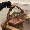 High-quality Brand Korean Crossbody Bag Retro Soft Pleated Dumpling Bag Pu Solid Color Zipper Shoulder Bag Trendy Versatile Bag