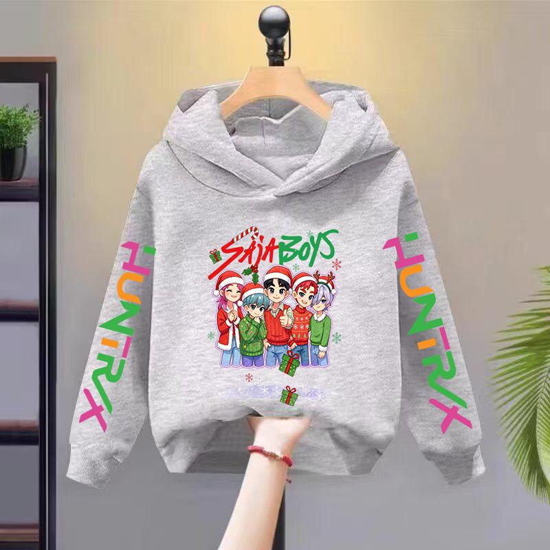 2025 Weihnachten KPop Devil Hunter Mädchen Hoodie Herbst/Winter Kinder Sportbekleidung Langarm Kinderbekleidung Top