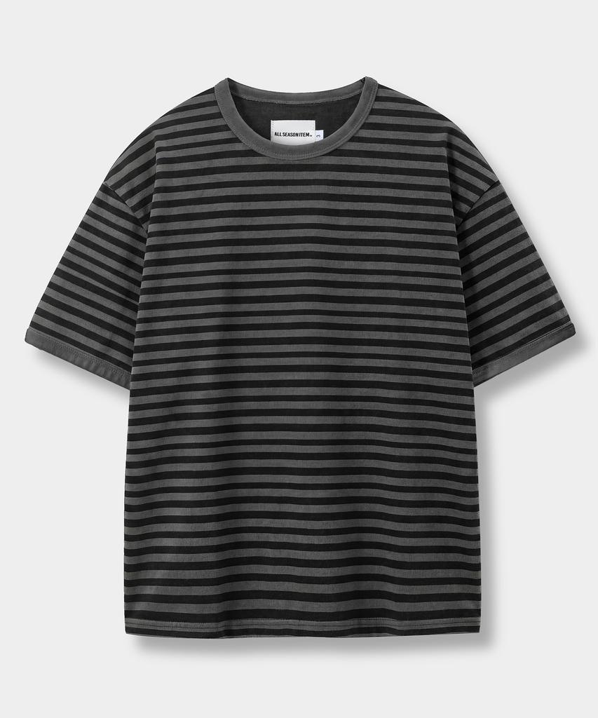 Dimiteulibeullaeg Border Stripe Ringer T-Shirt_3 Color