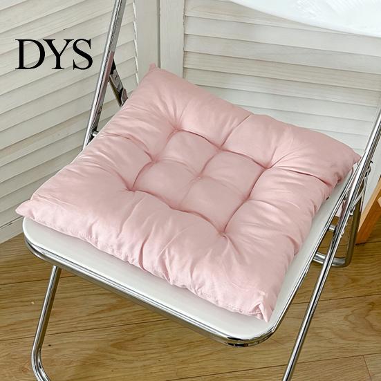 Comfortable Polyester Fiber Seat Mat Chair Cushion with Straps, Square Round Soft Pad, Solid Color Pad for Household Chairs Non-slip Office