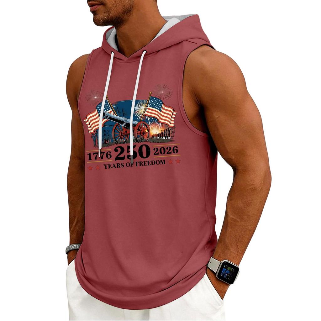 Men's Tank Top Gym Sleeveless Hoodie Shirt Washed Sports Muscle Shirts Fitness Vest With Hood