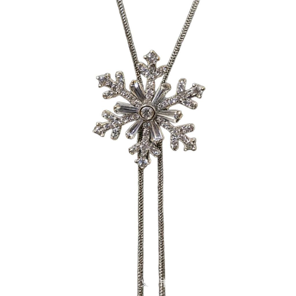 Zircon Snowflake Tassel Necklace: Autumn-Winter Women's Fashion Choker