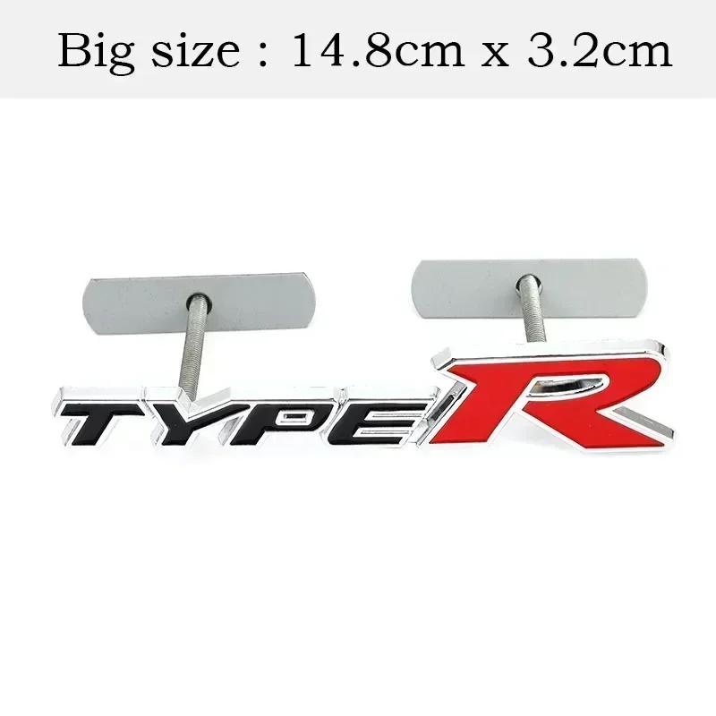 3D Metal Car Front Grille Emblem Badge Decals for Honda Type R Racing Type S Sport Logo Civic Accord CRV HRV CITY CRIDER Pilot