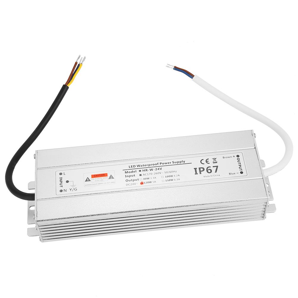 24V 120W 5A LED Light Strip Power Supply IP67 Waterproof LED Driver Transformer