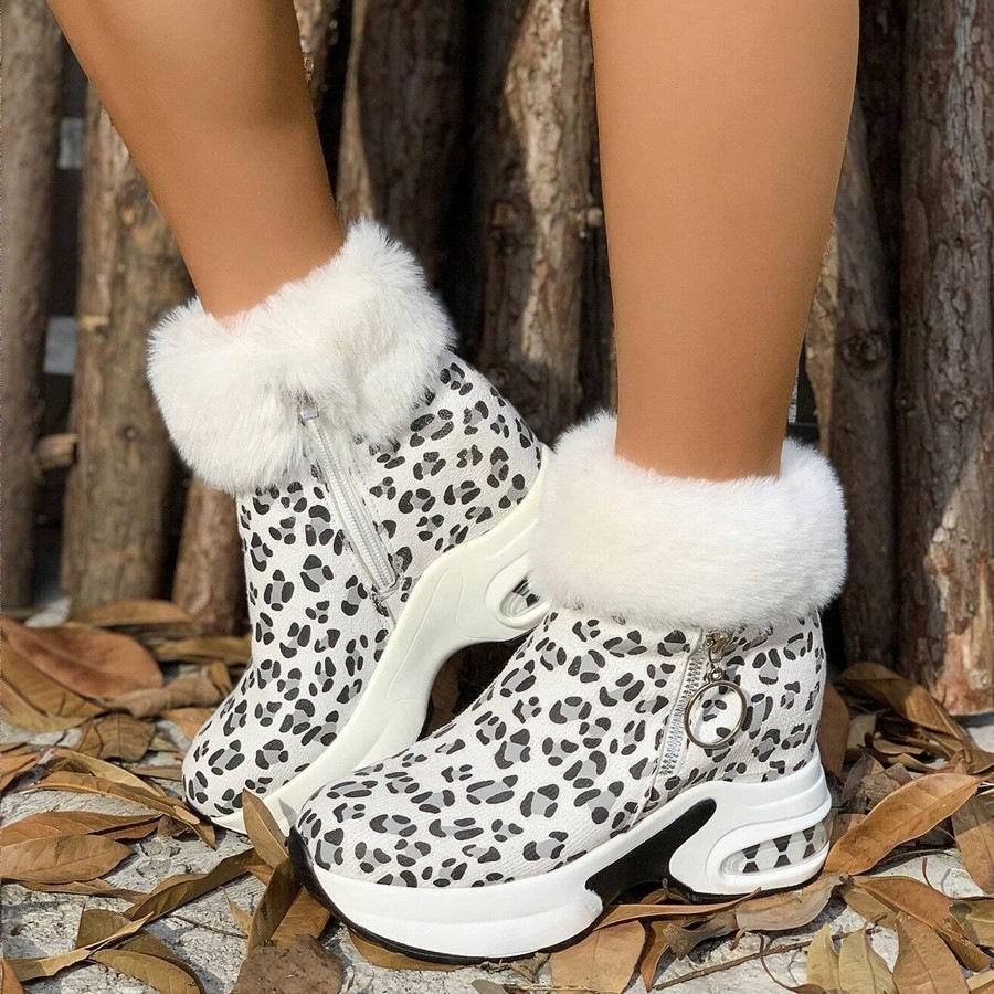 Women's Lightweight Comfortable Cold Warm Padded Snow Boots Non-slip Wear-resistant Outdoor Casual Sneakers Cotton Boots
