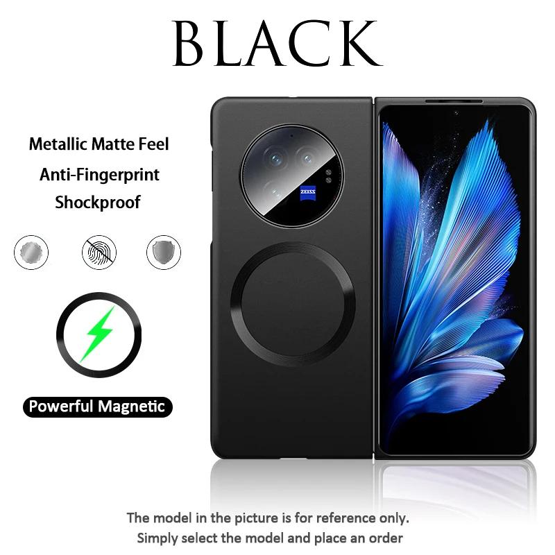 Ultra Thin Matte Metallic Paint Magnetic Case For VIVO X Fold 5 3Pro 2 Wireless Charge Anti-fingerprint Hard Protect Cover Funda