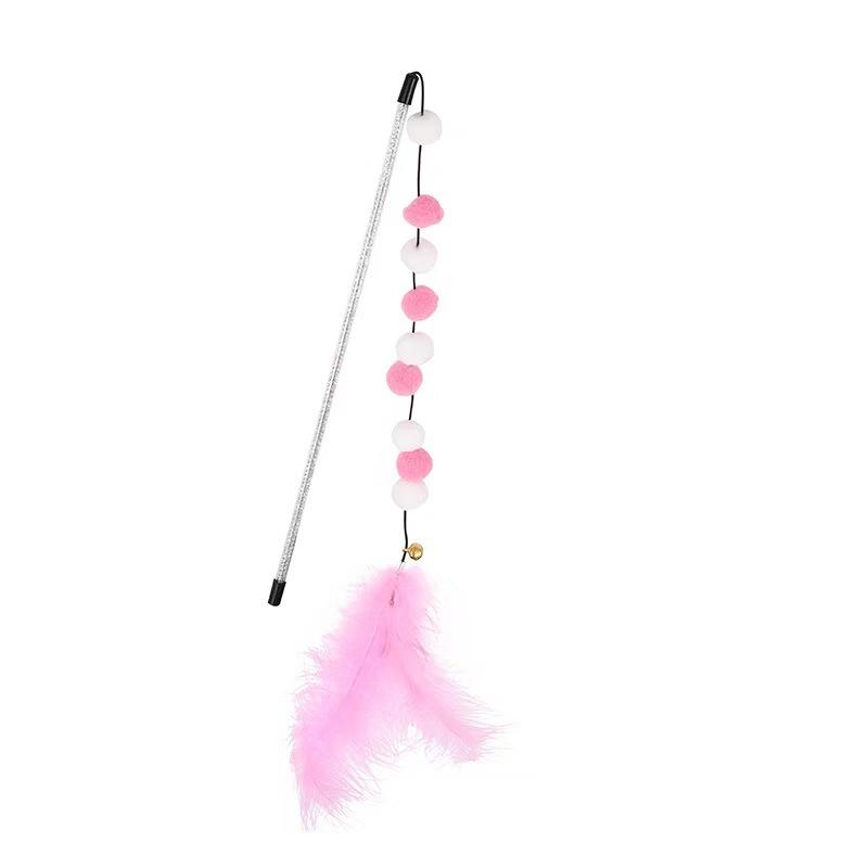 

1pcs/Set Cat Teaser Wand Set with Floral Tassel Cartoon Design, Interactive Toy for Indoor Play Hairball string