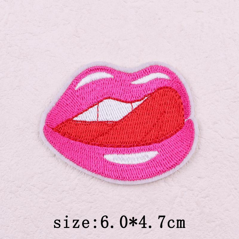 Pink Cartoon Embroidery Patch Iron On Patches For Clothing Flower Letters Patches On Clothes Sewing Fusible Patch Applique Decor