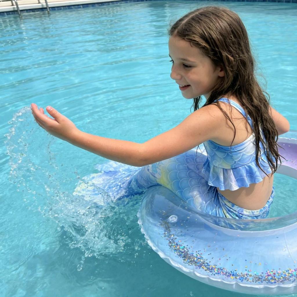 Mermaid Girls' Fish Tail Princess Costume Bikini Swimsuit