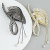 Large Hair Claw Clip With Tassel Decor Vintage Chinese Style Alloy Accessory Women Elegant Updo Holder