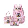 Rhythm box music game heat transfer backpack Sprunki pink schoolbag portable lunch bag stationery pencil case D