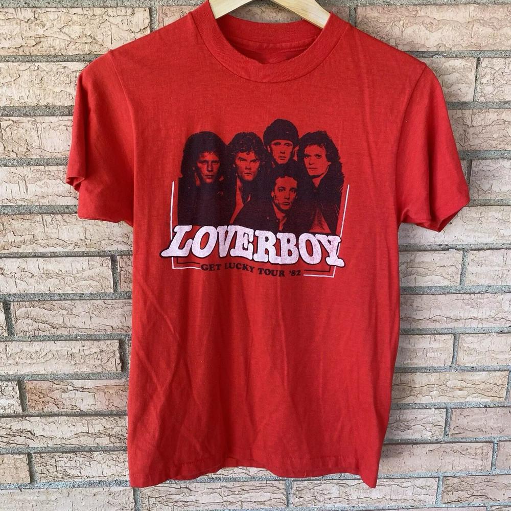 Loverboy Band Tour Get Lucky Tour 82 T Shirt Full Size S-5XL Unisex T-Shirt XXL