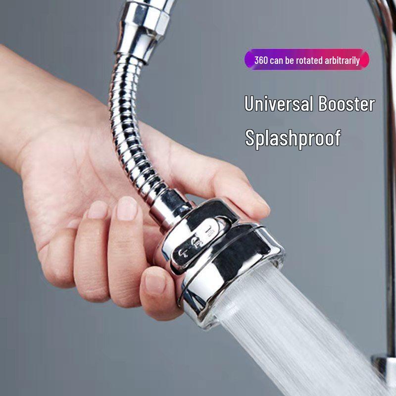 Universal Rotating Stainless Steel Anti-Splash Kitchen Faucet Extender with Water Filter