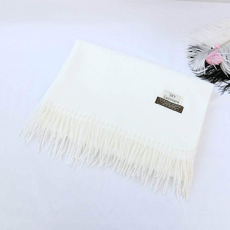 

Женский зимний однотонный шарф с кисточками - толстая теплая шаль в корейском стиле из искусственного кашемира 70*200CM темные хаки