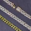 Cuban Chain Hip Hop Men's and Women's Necklace European and American Hot Selling Diamond Double Row Zircon Chain Flap Buckle Accessories