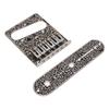 6 Saddles Bridge Replacement Metal Bridge with Plate Spanner Screws Set for Electric Guitar