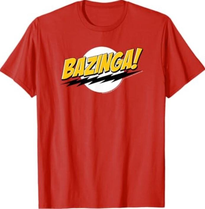 New The Big Bang Theory Bazinga! Classic Logo Funny TV Show T-Shirt XL