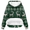 Women's Fashion Casual Long Sleeve Christmas Printed Hooded Sweatshirt