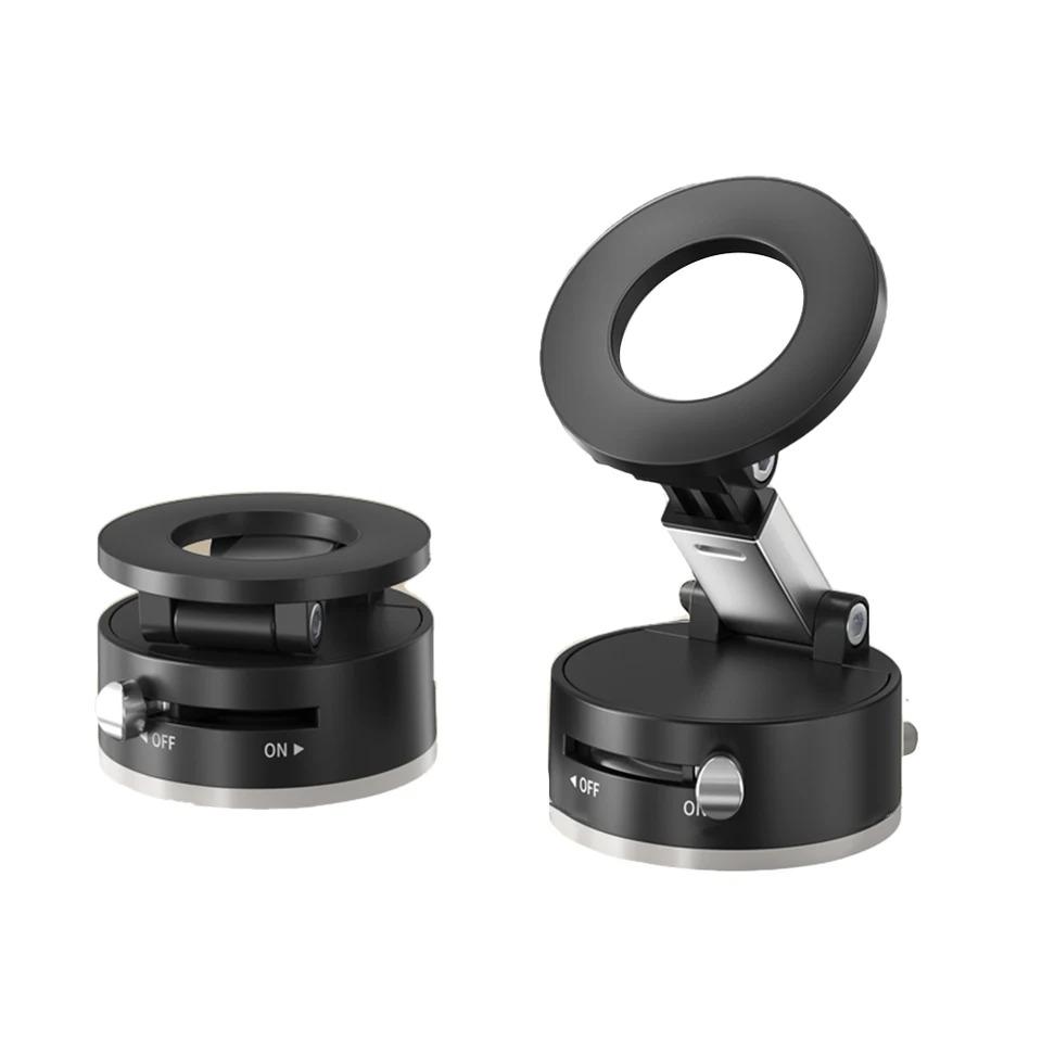 Vacuum Magnetic Suction Cup Folding Swivel Stand Double-sided Suction Cup Strong Magnet Vacuum Suction Cup Mount Car Holder For iPhone/Android
