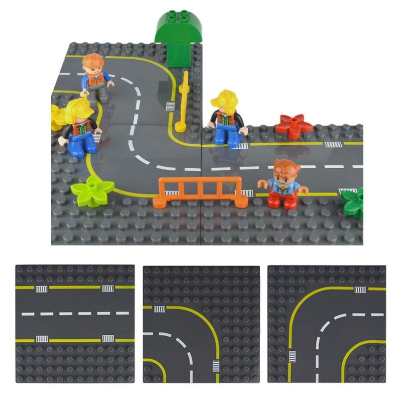 Diy Autobahn Straßenplatte Bausteine Steine Spielzeug Kompatibel mit Lego Duplo