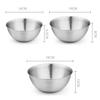 TXCAOT 3-Piece Deep Stainless Steel Bowl Set (18-8 Stainless Steel) - Includes Salad Bowl, Cake Bowl, and Measuring Plate (16cm, 19cm, 24cm)
