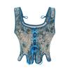 Vintage Floral Bustier Corsets Lingerie Overbust Corset Top Waist Vest with Lace-up Sexy & Firm Control Breathable Design