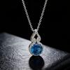 4 Carat Cultivated Ruby Sapphire Gourd Necklace Women's Classic Four-claw Big Diamond Emerald Pendant Collarbone Chain