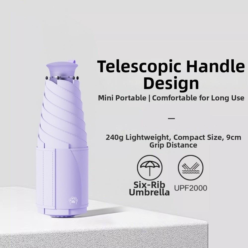 

UV Protection Titanium Silver Sun Umbrella Portable Suitable for Both Sun and Rain Capsule Sun Umbrella Lightweight Aluminum&6K фиолетовый