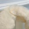Faux Furs Shoulder Bag with Tie Zipper Casual Shoulder Bag Half Moon Purse Bag